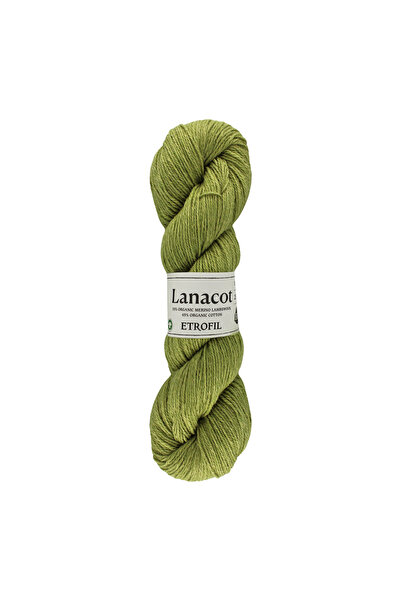 Etrofil Fir de tricotat Lanacot Olive Garden 55% Lână Merino Organică 45% Bum...