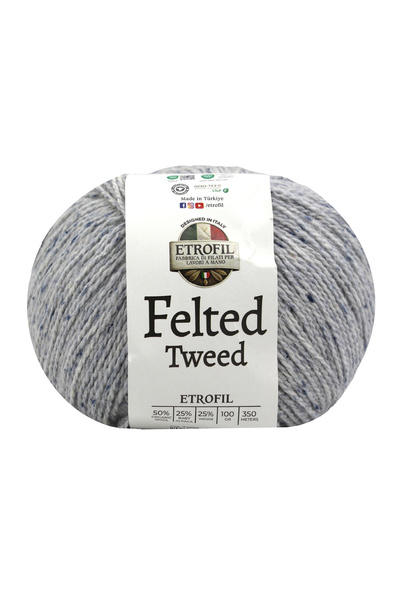 Etrofil Felted Tweed Knitting Yarn Pastel Mosaic 50% Organic Merino Wool 25% ...