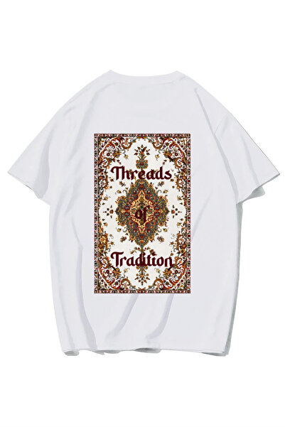 BRZ COLLECTION Tricou unisex supradimensionat cu motiv de covor vintage, „Fir...