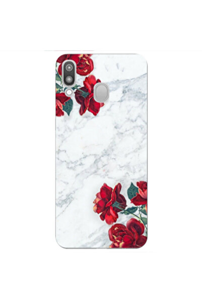 Other Samsung M20 red roses marble Transparent Silicone TPU Θήκη