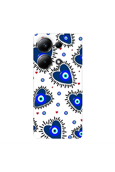 Other Xiaomi Poco M6 Pro 4G Heart evil eye beads Transparent Silicone TPU Θήκη