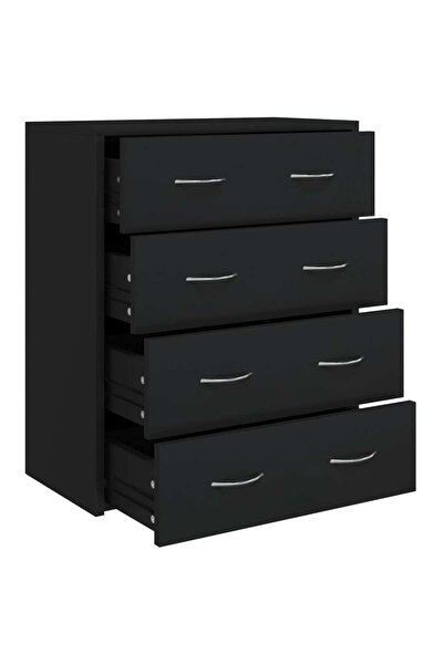 vidaxl Servantă cu 4 sertare, negru, 60x30,5x71 cm