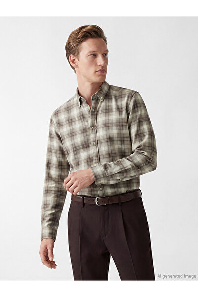LC Waikiki Nevavm Regular Fit Checkered Men's Shirt with Difference