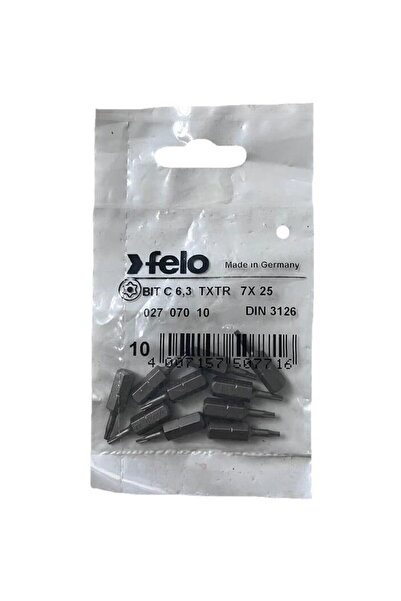 FELO Set de 10 biți seria Industrial profil Torx TR, C6.3, TTX7, 25mm