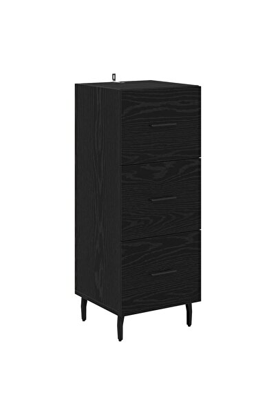 vidaxl Bufet cu sertar Stejar negru 34 x 34.5 x 90 cm Lemn compozit