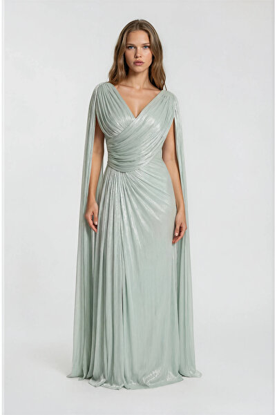 Vanni Couture Long Sleeve Gray Dress
