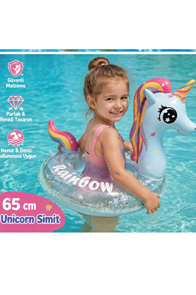 LRS STORE 3-8 Yaş Sevimli Unicorn Kız Çocuk Simidi Yüksek Kalite Pullu Çocuk ...