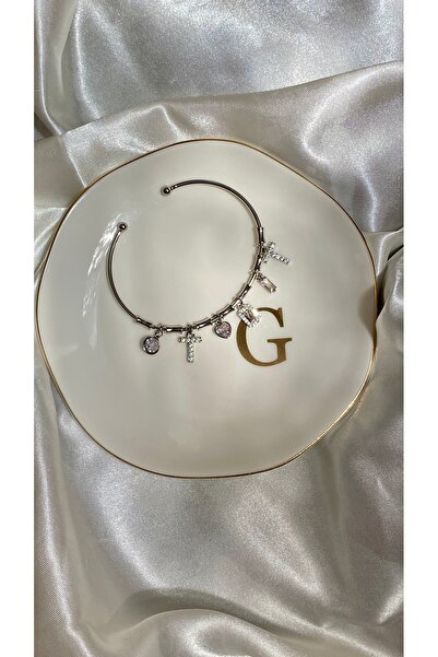 GAMZE Steel t Letter Charm Bracelet