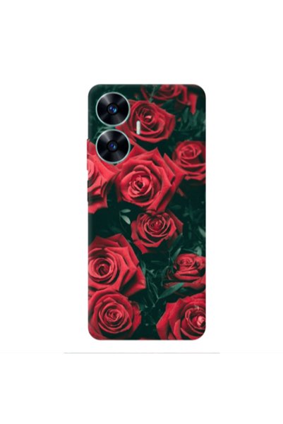 Other Realme C55 Red Roses Transparent Silicone TPU Θήκη