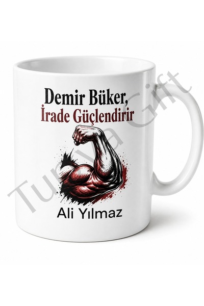 Tupya Gift كوب مطبوع بتصميم كمال الأجسام، هدية تحفيزية للرياضة