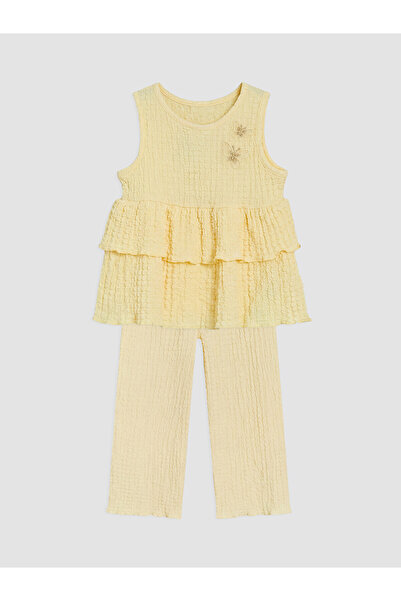 LC Waikiki Nevavm Butterfly Embroidered Girls' Set