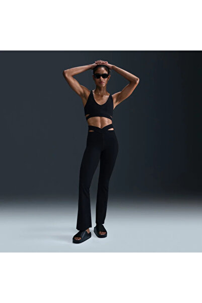 Nike Zenvy Dri-FIT High Rise Rib Flare Kadın Siyah tayt