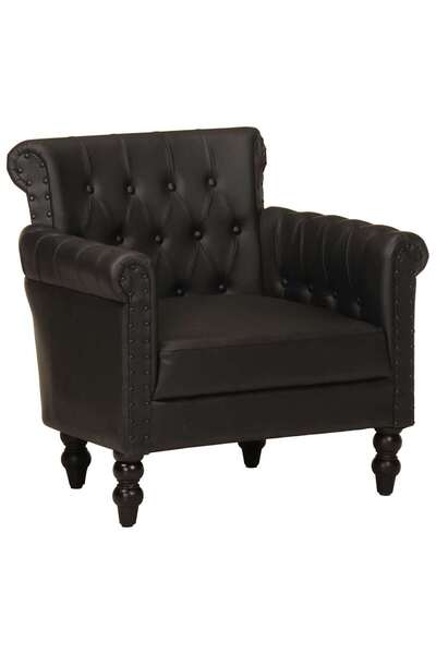 vidaxl Armchair, black, Genuine Leather