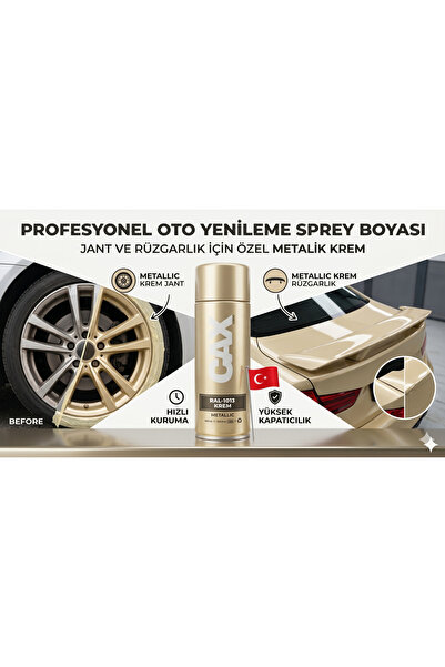 caxcolors CAX Profesyonel Oto Jant Ve Rüzgarlık Yenileme Sprey Boyası 400 ml ...