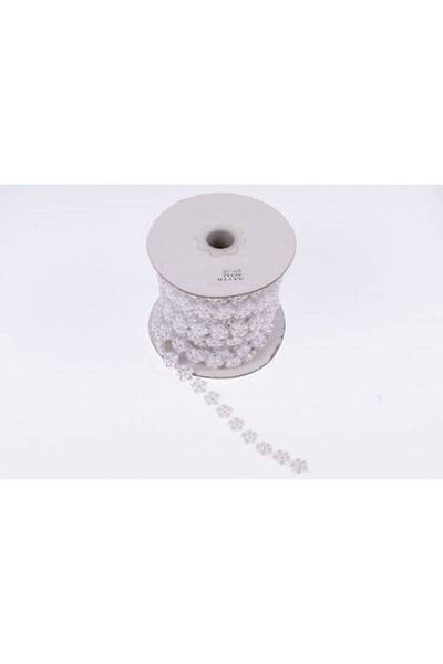 OEM Plastic Beaded Ribbon Flower Mother of Pearl On Thread 1cm/9m