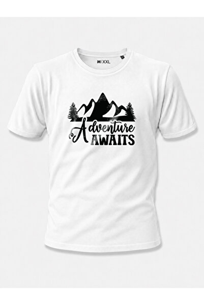 North Whiskers "Adventure Awaits" Mountain and Forest Printed Navy Blue 100% ...