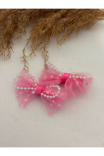 Tokacınız Double Bow Buckle with Sequin and Bead Detail