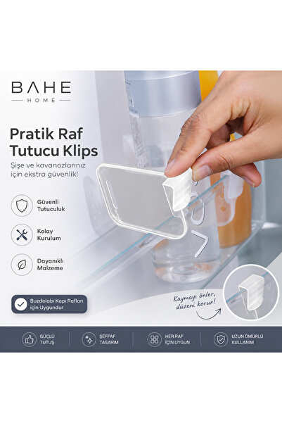 bahe home Practical Shelf Holder Clip 10 Pieces Transparent Refrigerator Shel...