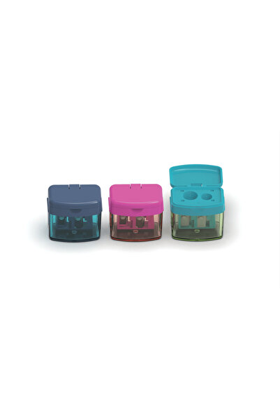 Faber Castell Mini Box Trendy Çift Gözlü Kalemtraş Ana Renkler - 1 Adet / 382901