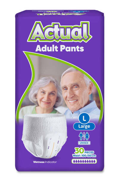 ACTUAL Scutece pentru incontinență pentru adulți, Double, mărimea L 100-150 c...
