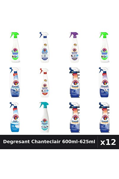 Chanteclair Set 12 Degresant Universal 600ml-625ml - 9 Arome, Detartrant, Ant...