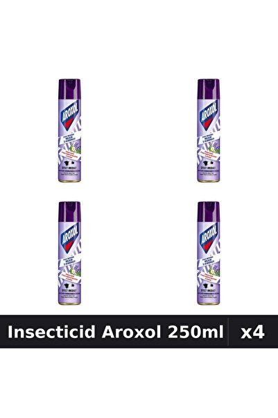 Aroxol Set 4 Spray Insecticid 250ml - Anti Gandaci, Tantari, Muste - Protectie