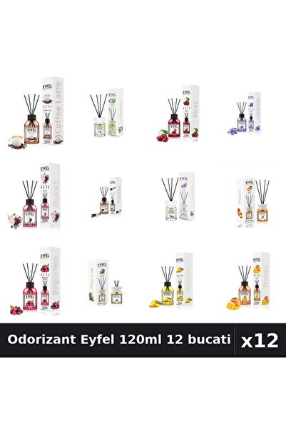 Eyfel Set 12 Odorizante Camera cu Betisoare 120ml - 12 Arome Asortate