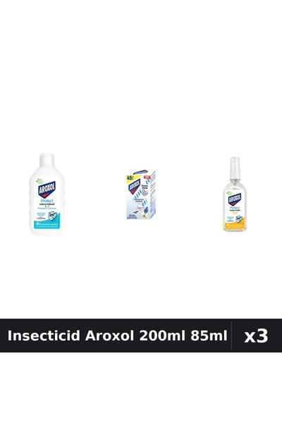 Aroxol Set 3 Insecticid Repelent 200ml + 85ml - Loțiune Anti-Insecte Eficace