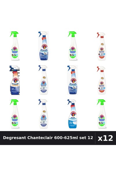 Chanteclair Set 12 Degresant Universal 600-625ml - 6 Arome, Detartrant, Antic...