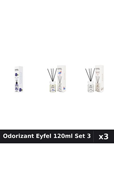 Eyfel Set 3 Odorizant Camera Betisoare 120ml - Zambile, Orhidee, Bumbac
