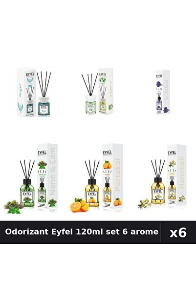 Eyfel Set 6 Odorizante Camera Betisoare 120ml - Angel, Iasomie, Zambile, Pin ...