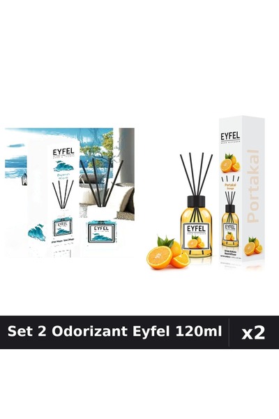 Eyfel Set 2 Odorizante Camera Betisoare, Ocean, Portocala, 120 ml