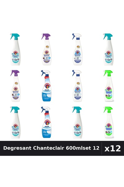 Chanteclair Set 12 Degresant Universal 600ml - Anti-Miros, Lavanda, Bicarbona...