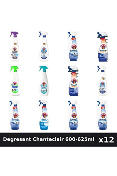 Chanteclair Set 12 Degresant Universal 600-625ml - 7 Arome, Detartrant, Antic...
