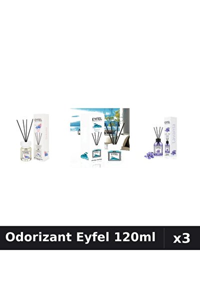 Eyfel Set 3 Odorizante Camera Betisoare - Lavanda, Ocean, Orhidee 120ml