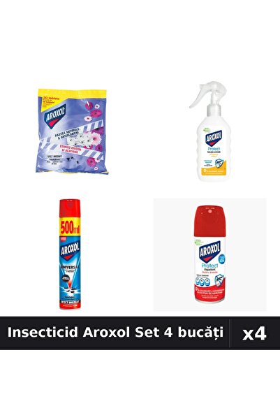 Aroxol Set 4 Insecticid - Pastile, Loțiune, Spray 100ml, 200ml, 500ml - Prote...