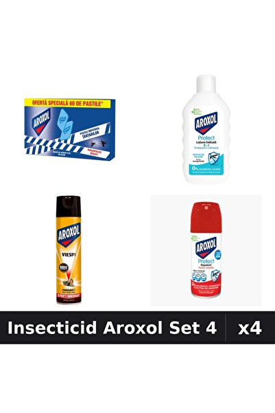 Aroxol Set 4 Insecticid - Pastile, Loțiune, Spray 100ml, 200ml, 400ml - Prote...