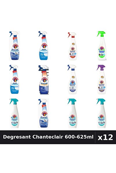 Chanteclair Set 12 Degresant Universal 600-625ml - 8 Arome, Detartrant, Antic...