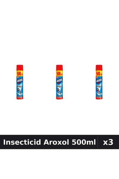 Aroxol Set 3 Spray Insecticid 500ml - Anti Gandaci, Tantari, Muste - Protectie