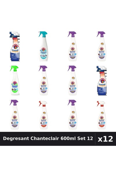 Chanteclair Set 12 Degresant Universal 600ml - Lavanda, Marsilia, Lămâie, Mosc