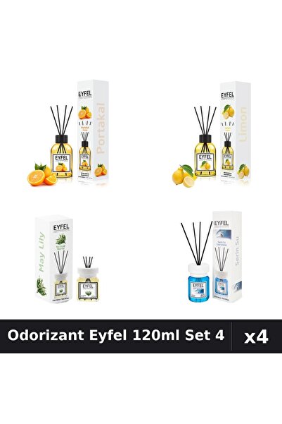 Eyfel Set 4 Odorizant Camera Betisoare - Portocala, Lamaie, Lacramioare, Cool...