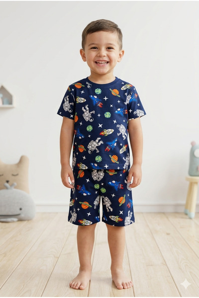 Baby Boy's 2-Piece Pajama Set with Shorts, 100% Cotton Single Jersey, Spiderman Patterned
