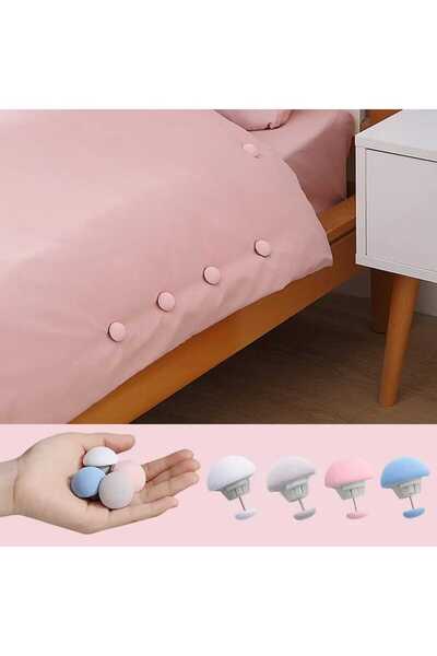 TİNEKE 4 Pieces PINK Duvet Cover And Sheet Holder Stabilizer Pillow Duvet Cover Stabilizer Organizer