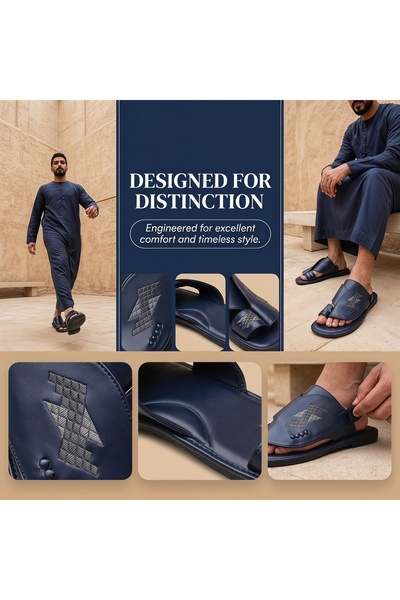 SAUDI STEPS Men's Ready-To-Wear Beach Slippers - Italian Design, Soft Sole, N...