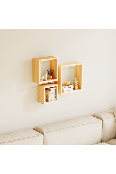Home Box Jazz Cube 3-Piece Wall Shelf Set