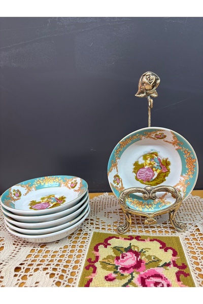 taghdis 6lı Porselen Markizli Çay Tabağı Takımı 12 cm