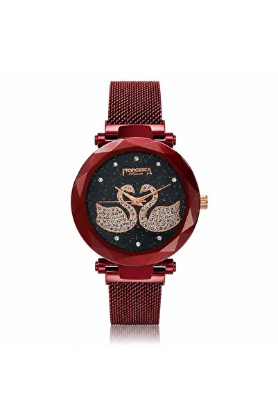 Watch Ceas dama cu bratara magnetica, Francesca di Geneva, Rosu, FF227
