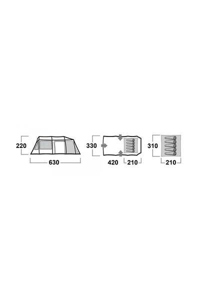 HUSKY Caravan Yesıl 17 M² Dural Cadır
