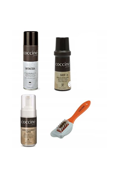 Coccine Set ingrijire piele intoarsa, Coccine, Cu perie de curatare, Maro inc...