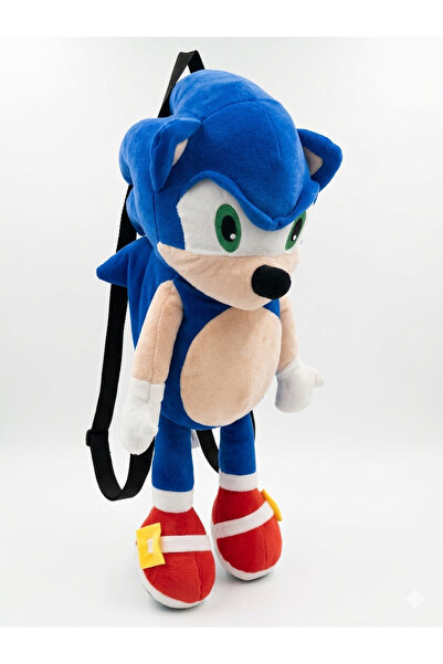 yiwuco Sonic peluş sırt çantası sonic figürlü çanta fermuarlı